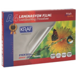 Kraf Laminasyon Filmi Parlak A4 125 Mic. 100'lü