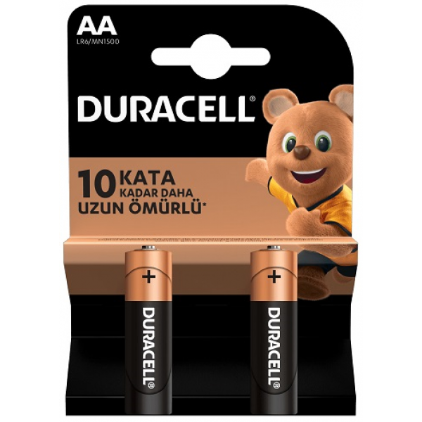 Duracell Alkaline AA Kalem Pil 1.5 V 2 Adet