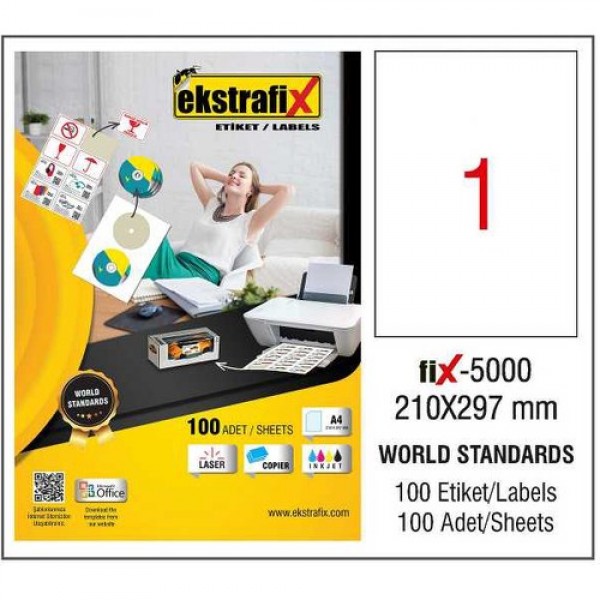 Ekstrafix Laser Etiket ( Fix-5000 ) 210x297 mm