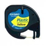 Dymo Letratag Plastik Şerit 12mmx4mt Sarı 91202