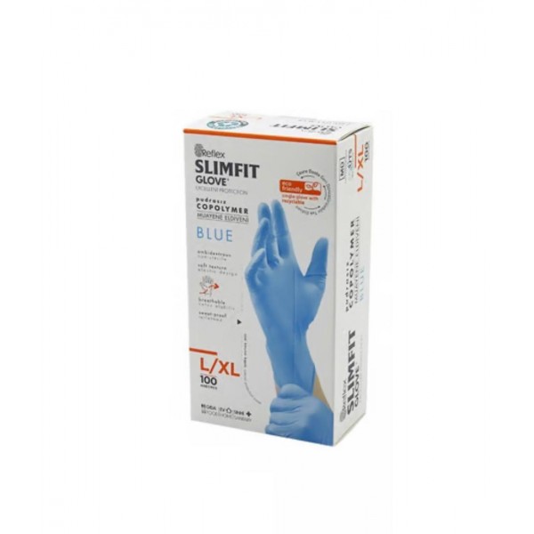 SLİMFİT COPOLYMER MUAYENE ELDİVENİ MAVİ - LARGE / XL