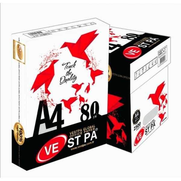 Vestpa A4 Fotokopi Kağıdı 80 Gr - 1 Koli 5 Paket