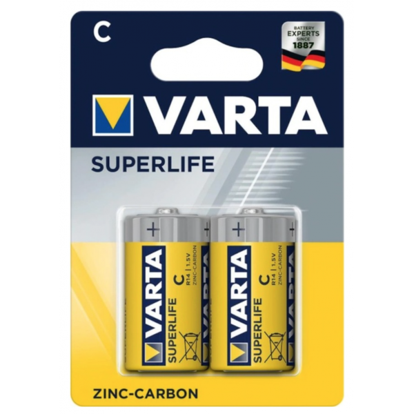 Varta Superlife Çinko Karbon Orta Boy C Pil 2'li