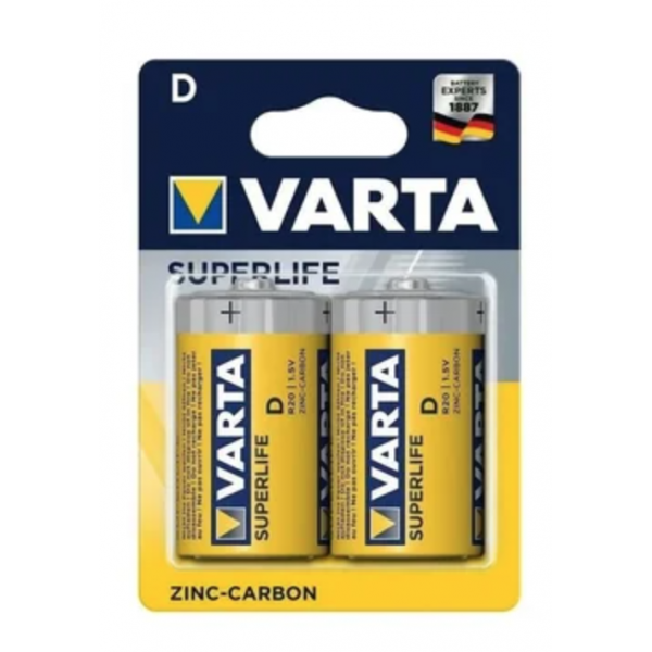 Varta Superlife Çinko Karbon Büyük Boy D Pil 2'li