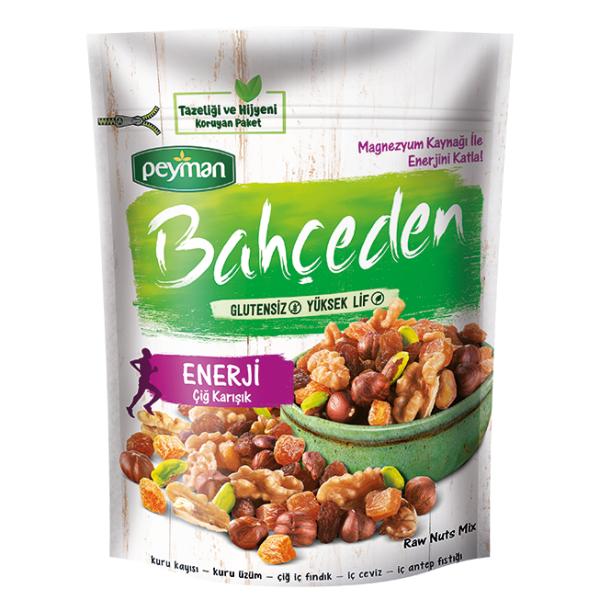 Peyman Bahçeden Glutensiz Çiğ Karışık Kuruyemiş Enerji 140 Gr