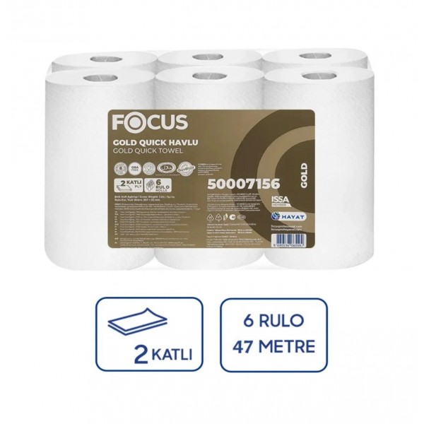 Focus Gold Quick Hareketli Havlu 6 Lı - 47 Mt