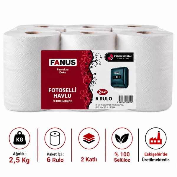 Fanus Hareketli Havlu 2,5 Kg - 6 Rulo (Süper Ekonomik)