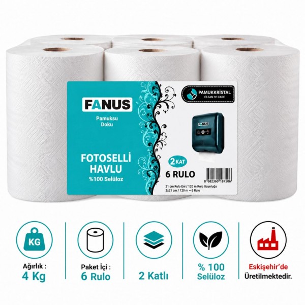 Fanus Hareketli Havlu 4 Kg - 6 Rulo (Süper Ekonomik)