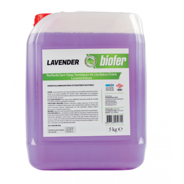 Biofer 5 Kg Lavender Parfümlü Sert Yüzey Temizleyici Ve Cila Bakım Ürünü Lavanta Kokulu 