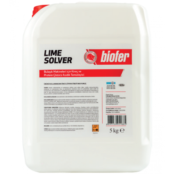 Biofer 5 Kg Lime Solver Bulaşık Makinesi Kireç Ve Protein Çözücü Asidik Temizleyici