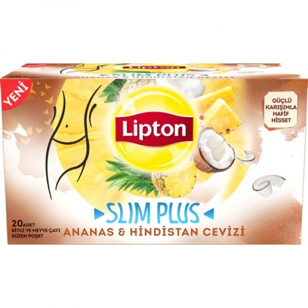Lipton Bardak Poşet Çay Slim Plus Ananas & Hindistan Cevizi 1.7 G X 20 Adet