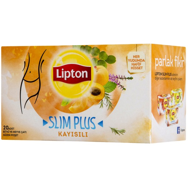 Lipton Bardak Poşet Çay Slim Plus Kayısılı 1.8 G X 20 Adet