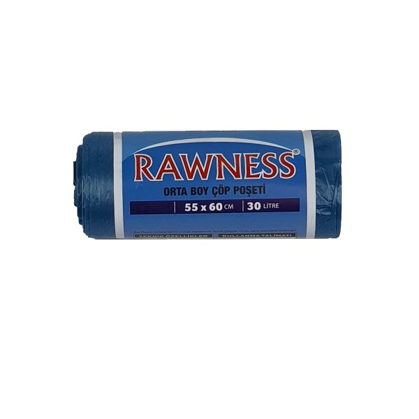 Rawness 55x60 Orta Boy Çöp Poşeti 150 GR Mavi