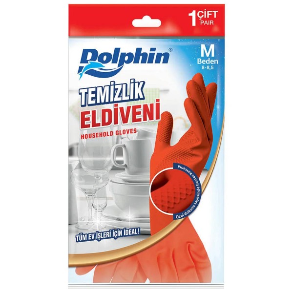 Dolphin Temizlik Eldiveni Kırmızı Medium (8-8,5)