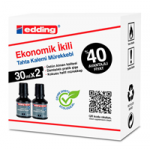 Edding Beyaz Tahta Mürekkebi Siyah 30 ml 2'li