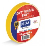 Kraf Çift Taraflı Bant 15mm X 25m 2515G