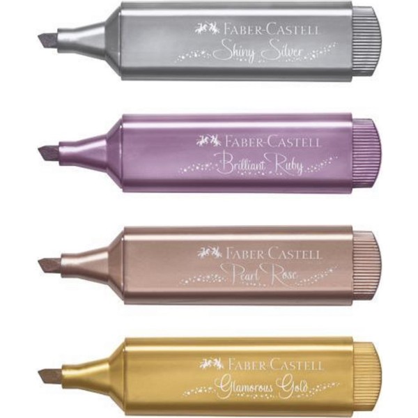 Faber Castell Fosforlu Kalem 4'lü Metalik Karışık Renkler