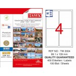 Tanex TW-2004 Yazıcı Etiketi 99.1 x 139 mm 400 Adet - Beyaz