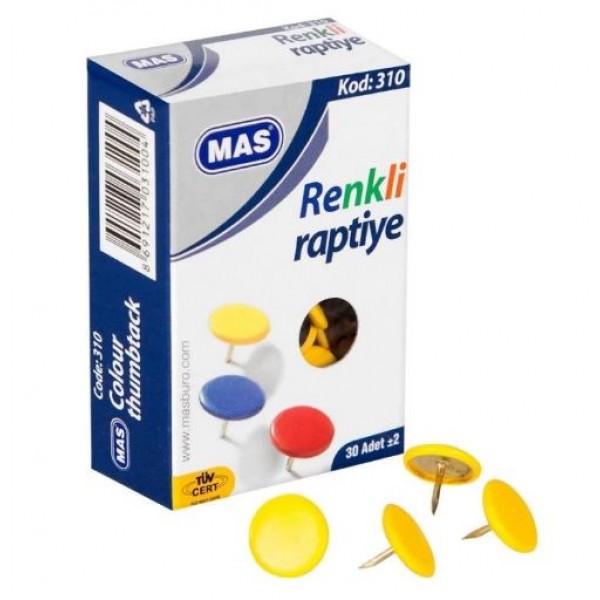 Mas Renkli Raptiye PVC Kaplı Karışık Renk