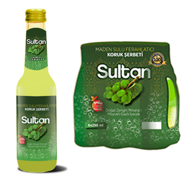 Sultan Koruk Şerbeti Maden Suyu 250 ML x 6 Adet