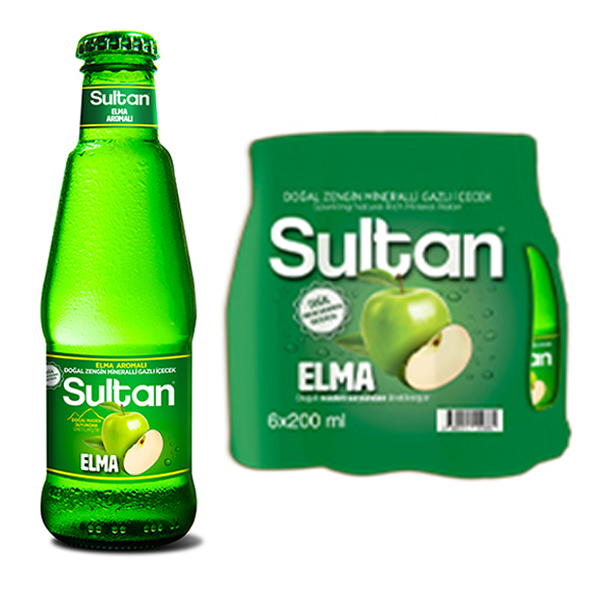 Sultan Maden Suyu Elmalı 200 ML x 6 Adet 