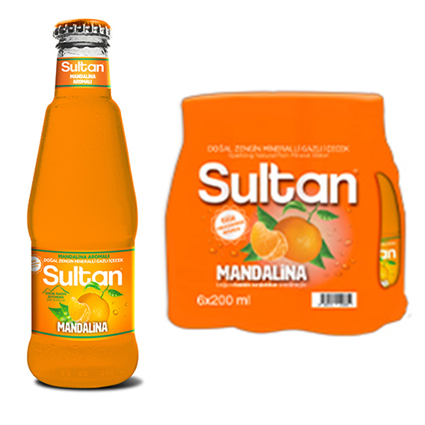 Sultan Maden Suyu Mandalina 200 ML x 6 Adet 