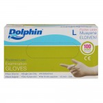 Dolphin Muayene Eldiveni Lateks Pudralı 100 Adet Beyaz - Large