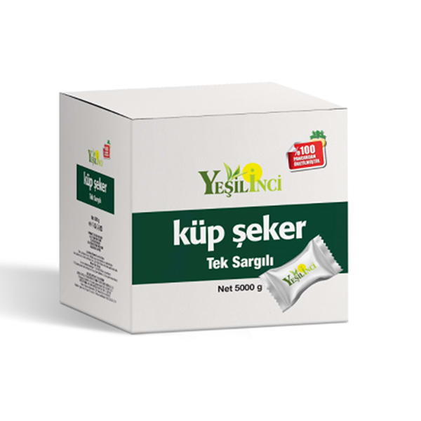 Yeşil İnci Tek Sargılı Küp Şeker 5000 Gr