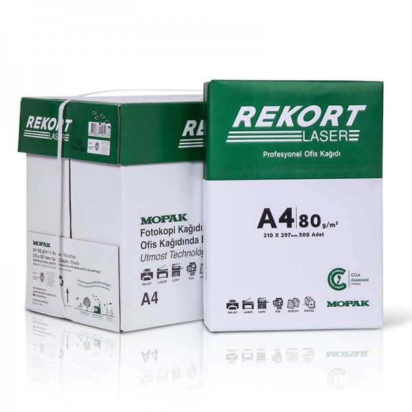 Mopak Rekort Lazer A4 Fotokopi Kağıdı 80 Gr - 1 Koli 5 Paket