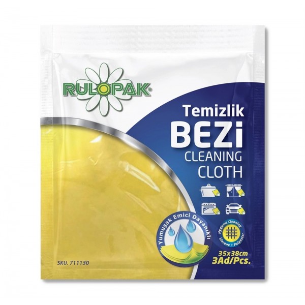 Rulopak Temizlik Bezi 3'lü 35x38