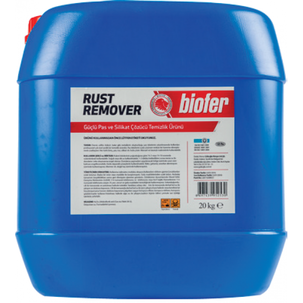 Biofer 20 Lt Rust Remover Plus Pas Ve Silikat Çözücü Temizleme Ürünü