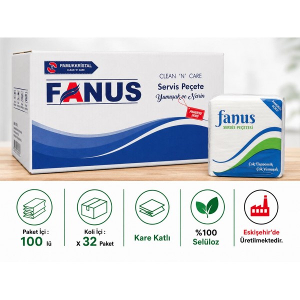 Fanus Servis Peçetesi 100 Yp x 32 Adet