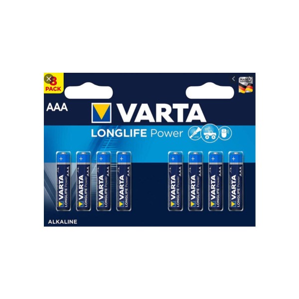 Varta Longlife Power Alkaline AAA İnce Kalem Pil 8 Adet