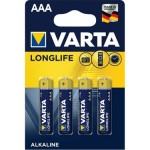 Varta Longlife Alkaline AAA İnce Kalem Pil 4 Adet