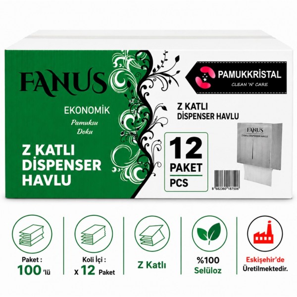 Fanus Z Katlamalı Havlu 100 Yp x 12 Adet