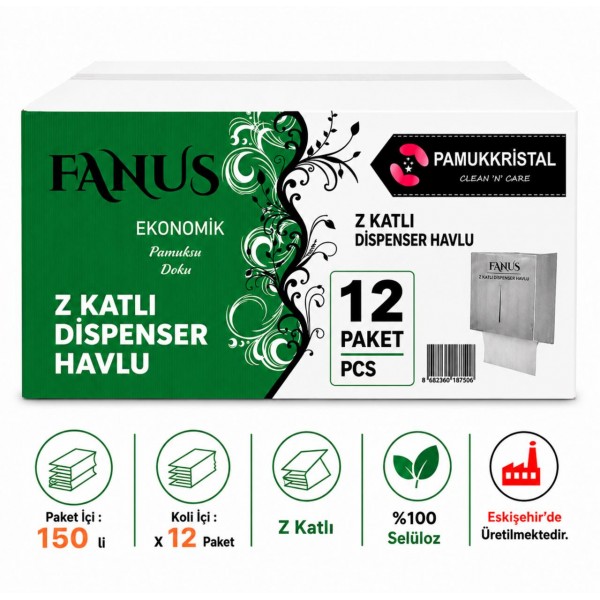 Fanus Z Katlamalı Havlu 150 Yp x 12 Adet