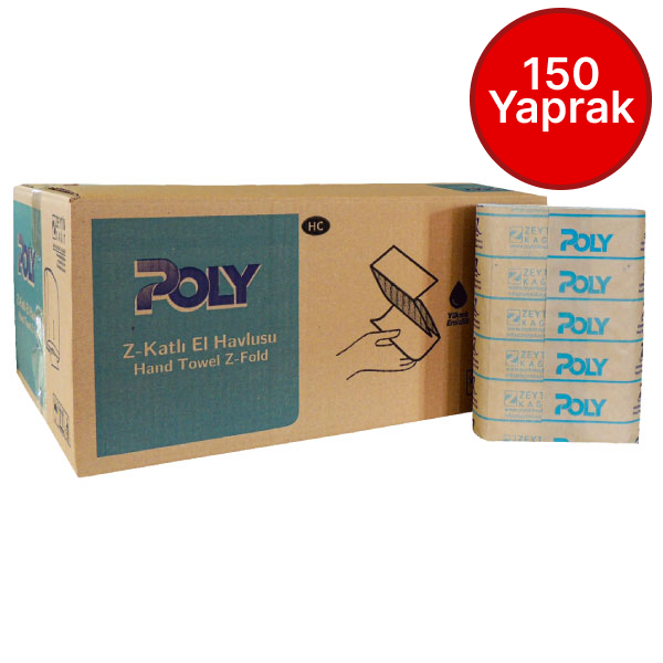 Poly Z Katlı El Havlusu 150 Yaprak 12 Adet